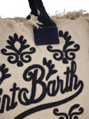 MC2 Saint Barth Vanity Canvas Bag met borduurwerk en logo