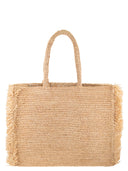 Mc2 Saint Barth Strandtasche aus gewebtem Raffiabast mit Fransen