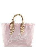 Mc2 Saint Barth Canvas Tote Bag With Scarf Wrapped Handles