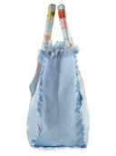 Mc2 Saint Barth Canvas Tote Bag With Scarf Wrapped Handles