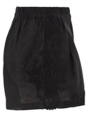 Maurizio Mykonos Linen Shorts With Embroidery And Elasticated Waistband