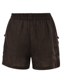 Maurizio Mykonos Linen Shorts With Embroidery And Elasticated Waistband