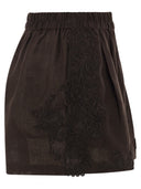 Maurizio Mykonos Linen Shorts With Embroidery And Elasticated Waistband