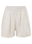 Maurizio Mykonos Linen Shorts With Embroidery And Elasticated Waistband