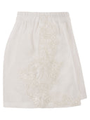 Maurizio Mykonos Linen Shorts With Embroidery And Elasticated Waistband