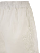 Maurizio Mykonos Linen Shorts With Embroidery And Elasticated Waistband