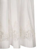 Maurizio Mykonos Cotton And Rayon Midi Skirt With Embroidered Inserts