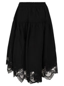 Maurizio Mykonos Linen And Rayon Midi Skirt With Embroidered Hem