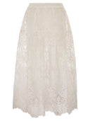 Maurizio Mykonos Embroidered Lace Midi Skirt With Elasticated Waist