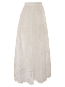 Maurizio Mykonos Embroidered Lace Midi Skirt With Elasticated Waist