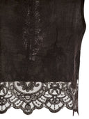 Maurizio Mykonos Linen Top With Tonal Embroidery And Lace Hem