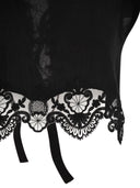 Maurizio Mykonos Lightweight Linen Top With Broderie Anglaise Hem And Lace Up Back