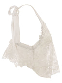Maurizio Mykonos Embroidered Top With Tie Shoulder Straps And Floral Detailing