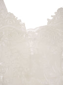 Maurizio Mykonos Embroidered Top With Tie Shoulder Straps And Floral Detailing