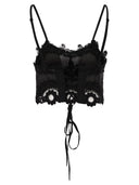 Maurizio Mykonos Linen And Rayon Lingerie Style Top With Embroidery And Corset Back