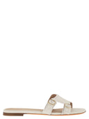 Flache Santoni-Ledersandalen mit doppelten Schnallenriemen