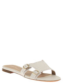 Flache Santoni-Ledersandalen mit doppelten Schnallenriemen