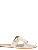 Flache Santoni-Ledersandalen mit doppelten Schnallenriemen