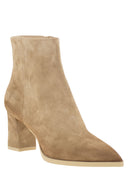 Santoni Mid Heel Suede Soede Boots