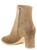 Santoni Mid Heel Suede Soede Boots