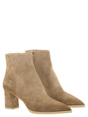 Santoni Mid Heel Suede Soede Boots