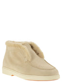 Santoni Suede And Fur Desert Boot