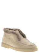 Santoni Desert Boot With Suede Fur