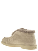 Santoni Desert Boot With Suede Fur