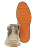 Santoni Desert Boot With Suede Fur