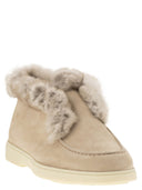 Santoni Desert Boot In Nubuck With Fur