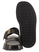 Tod's Leather Sandal With Buckle