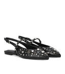Ash Brenda Black Slingback Ballet Flat Shoe