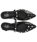 Ash Brenda Black Slingback Ballet Flat Shoe