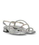Ash Isla Silver Mid Heeled Sandal