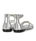 Ash Robbie Silver Flat Sandal