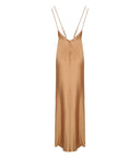 Elisabetta Franchi Red Carpet Beige Satin Dress
