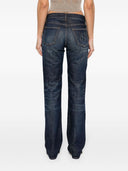Palm Angels Logo Embroidered Straight Leg Jeans