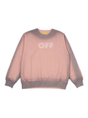 Off White Garment Dyed Spray Crew Rose Rose Doux