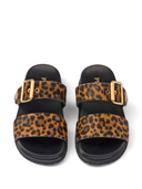Prada Triangle Logo Animal Print Sandals