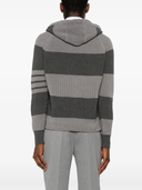 Thom Browne Striped Knitted Hoodie