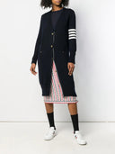 Thom Browne Milano Stitch Long V Neck Cardigan In Fine Merino Wool