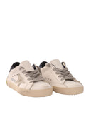 Golden Goose Baskets Super Star Dessus En Cuir Et Talon En Daim Étoile Et Éperon Blanc/Ice/Bleu Marine