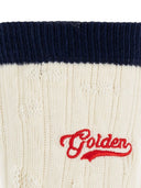 Golden Goose Socks Full Rib/Bi Color/Golden Embroidery/Ripped