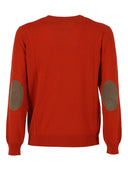 Kangra Cashmere Girocollo Basico Rasato Calato C/Toppe Alcantara