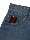 Gucci J 버뮤다 워시드 코튼 데님