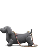 Thom Browne Hector Baguette Bag W/ Rwb Woven Chain In Calf Suede Leather