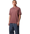 Carhartt Wip S/S Chase Dusky Pink Polo Shirt