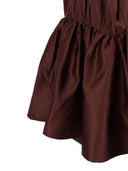Rotate Gathered Mini Dress Potting Soil (Loose Fit)