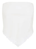 Miu Miu Top Tela Fiammata Ricamo Fiori