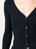 Parosh Ribbed Knit V Neck Cardigan
